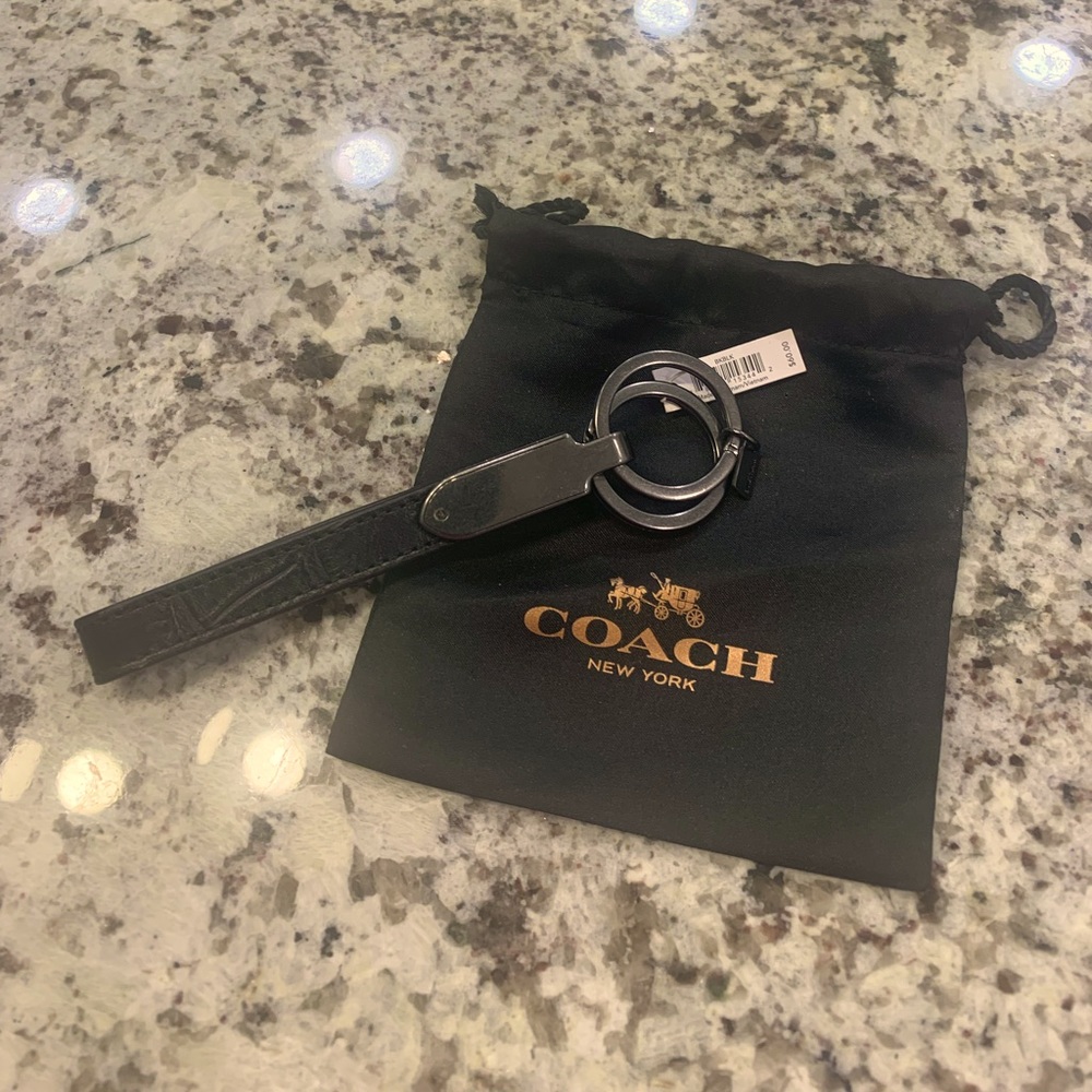 Coach leather keychain